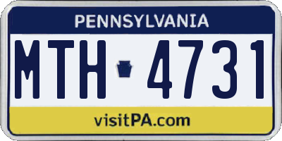 PA license plate MTH4731