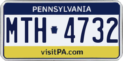PA license plate MTH4732