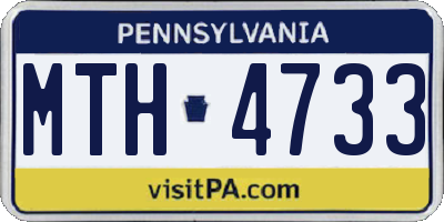 PA license plate MTH4733
