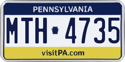 PA license plate MTH4735