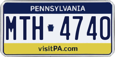 PA license plate MTH4740