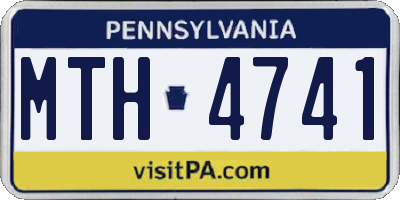 PA license plate MTH4741