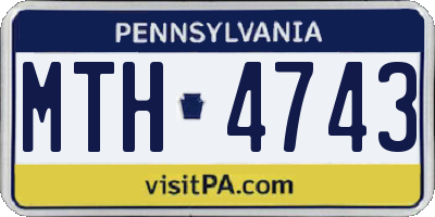 PA license plate MTH4743