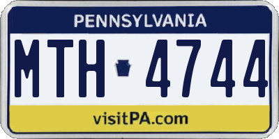 PA license plate MTH4744