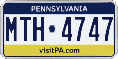 PA license plate MTH4747