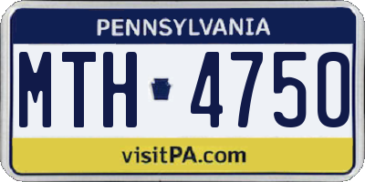 PA license plate MTH4750