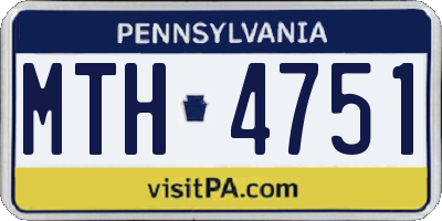 PA license plate MTH4751