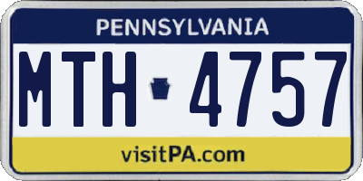 PA license plate MTH4757