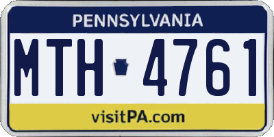 PA license plate MTH4761
