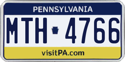 PA license plate MTH4766