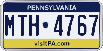 PA license plate MTH4767