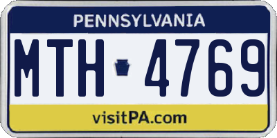 PA license plate MTH4769