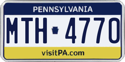 PA license plate MTH4770