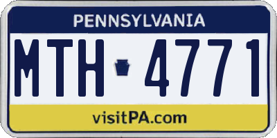 PA license plate MTH4771