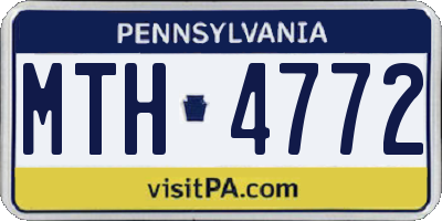 PA license plate MTH4772