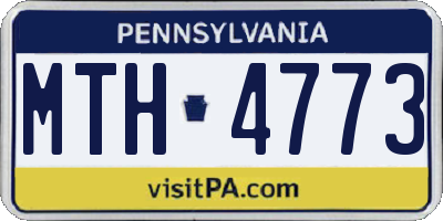 PA license plate MTH4773