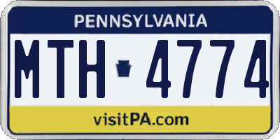 PA license plate MTH4774
