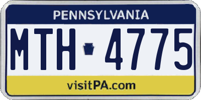 PA license plate MTH4775
