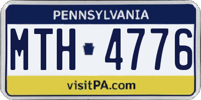 PA license plate MTH4776