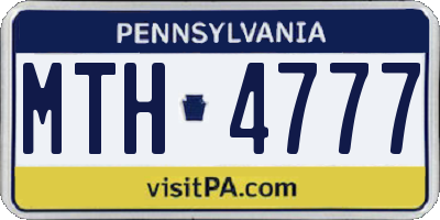 PA license plate MTH4777