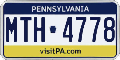 PA license plate MTH4778