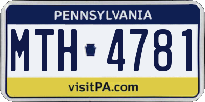 PA license plate MTH4781