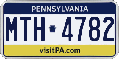 PA license plate MTH4782