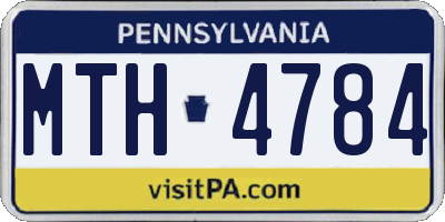 PA license plate MTH4784
