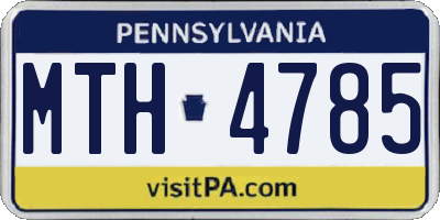 PA license plate MTH4785