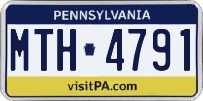 PA license plate MTH4791