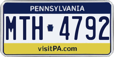 PA license plate MTH4792