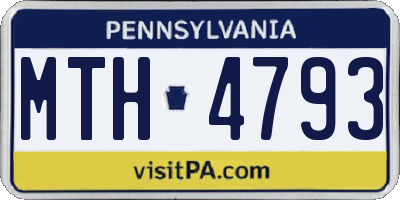 PA license plate MTH4793