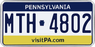 PA license plate MTH4802