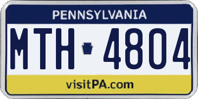 PA license plate MTH4804