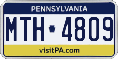 PA license plate MTH4809