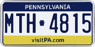PA license plate MTH4815