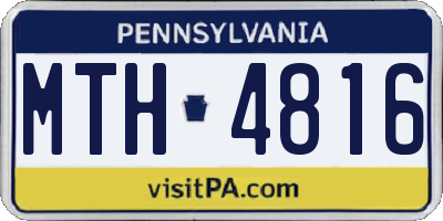 PA license plate MTH4816