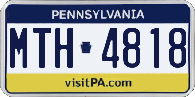 PA license plate MTH4818
