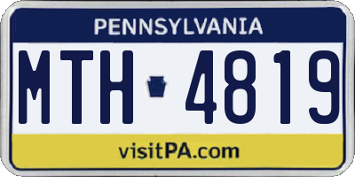 PA license plate MTH4819