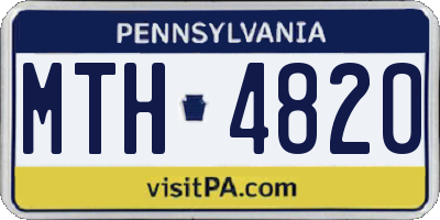 PA license plate MTH4820