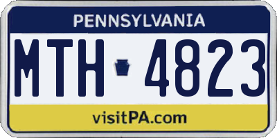 PA license plate MTH4823