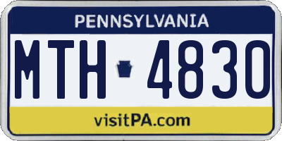 PA license plate MTH4830