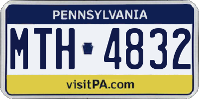 PA license plate MTH4832