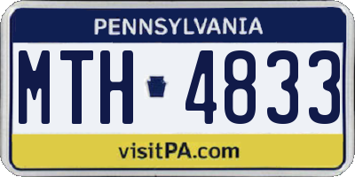 PA license plate MTH4833