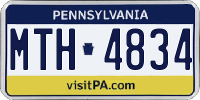 PA license plate MTH4834