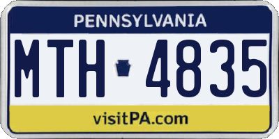 PA license plate MTH4835
