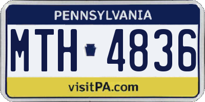 PA license plate MTH4836