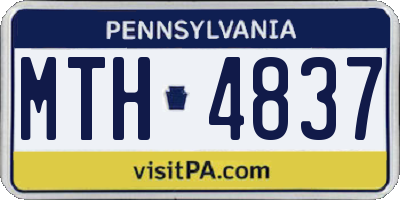 PA license plate MTH4837