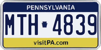 PA license plate MTH4839