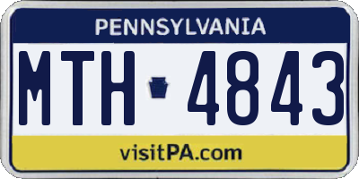 PA license plate MTH4843